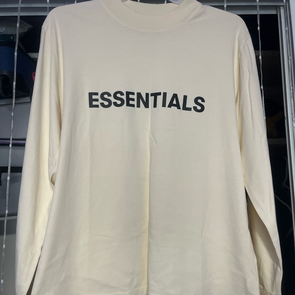 Essentials Off-White Top with Gray Logo